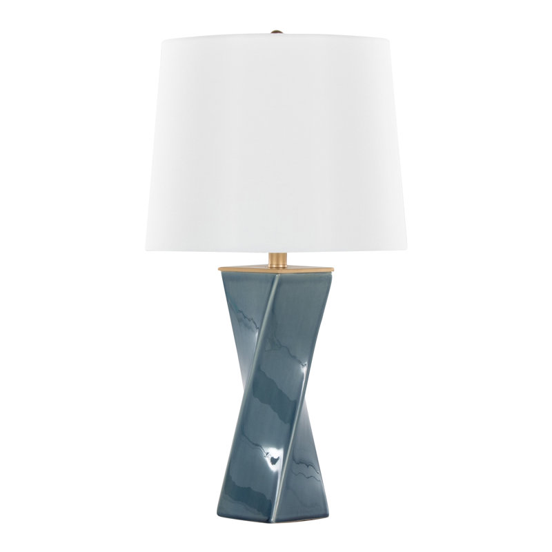 Clarissa Square 26" Ceramic Table Lamp, Blue