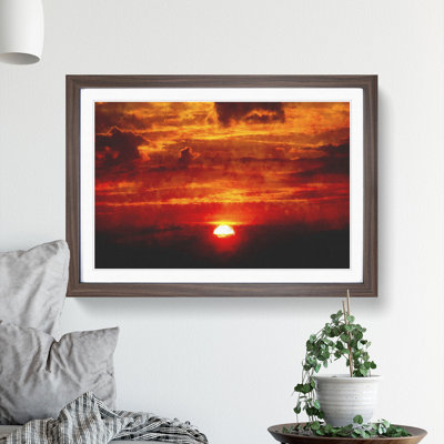 Red and Orange Sunset - Framed Print
