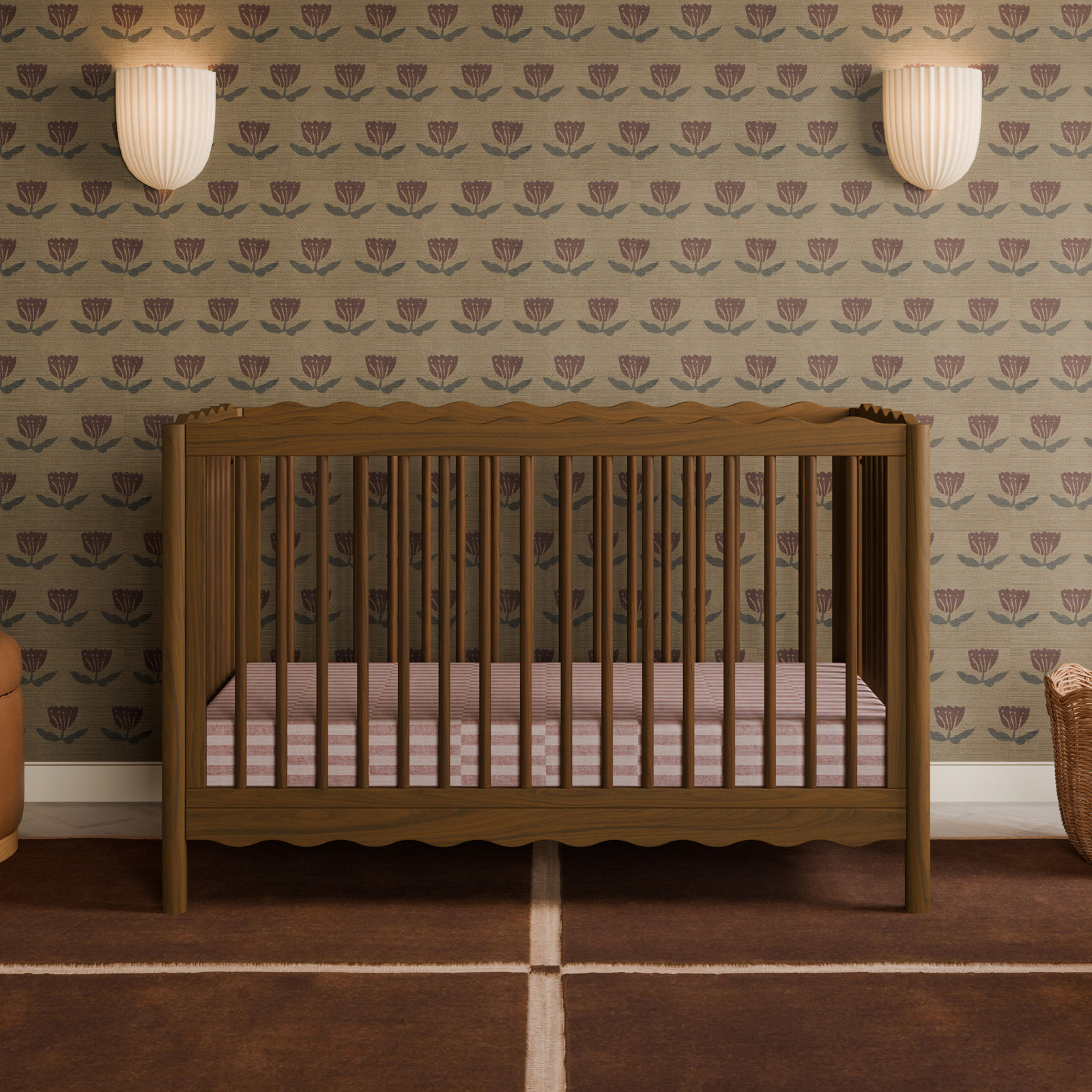 Swell Pine 4-in-1 Convertible Crib, Natural Walnut