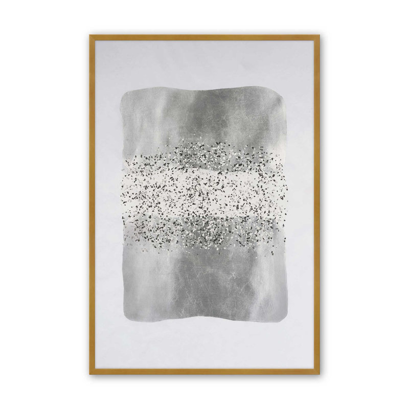 Imprimé pluie métallique II, Or poli, H 11,25 po x l 9,25 po