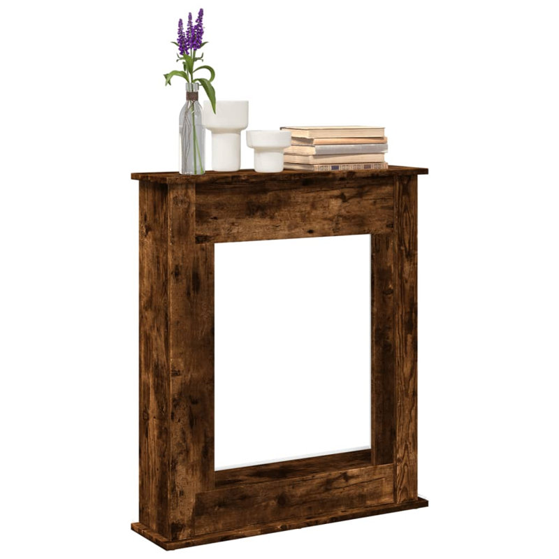 Fireplace Surround 75x87.5 Cm Engineered Wood, 87.5cm H x 75cm W x 20cm D, Smoked Oak