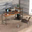 Haeli 140cm W Rectangle Writing Computer Desk Industrial Rustic Brown Home Office Furniture