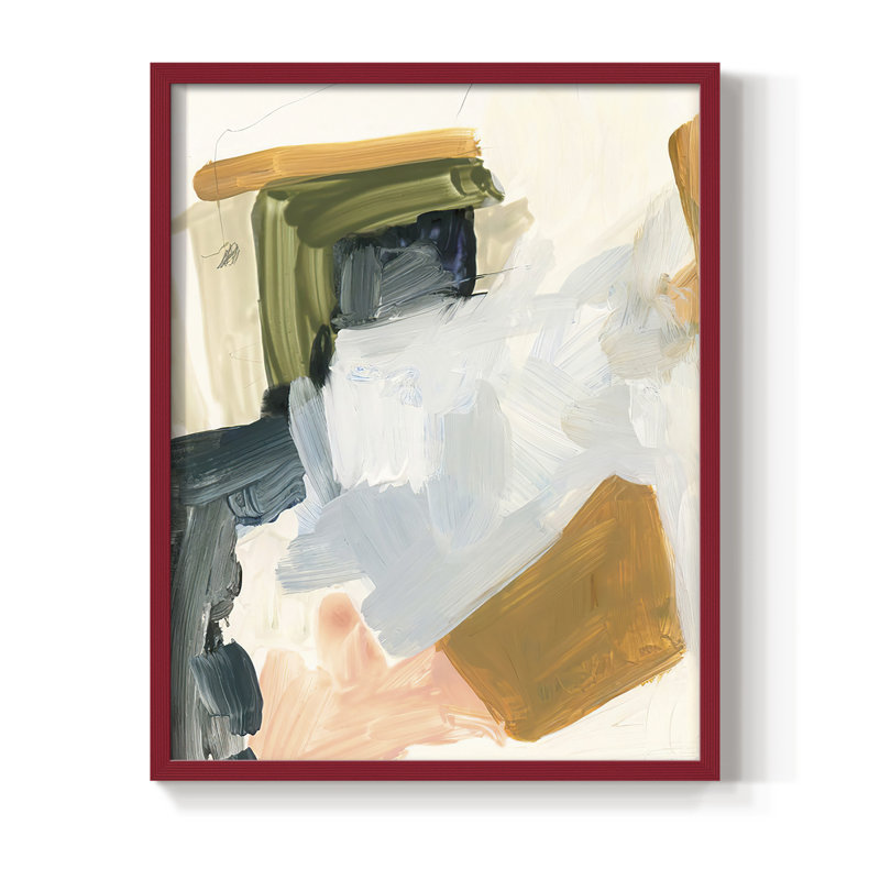 Palette Meld I, reproduction encadrée - bois massif, Cadre simple rouge, H 10 po x l 8 po