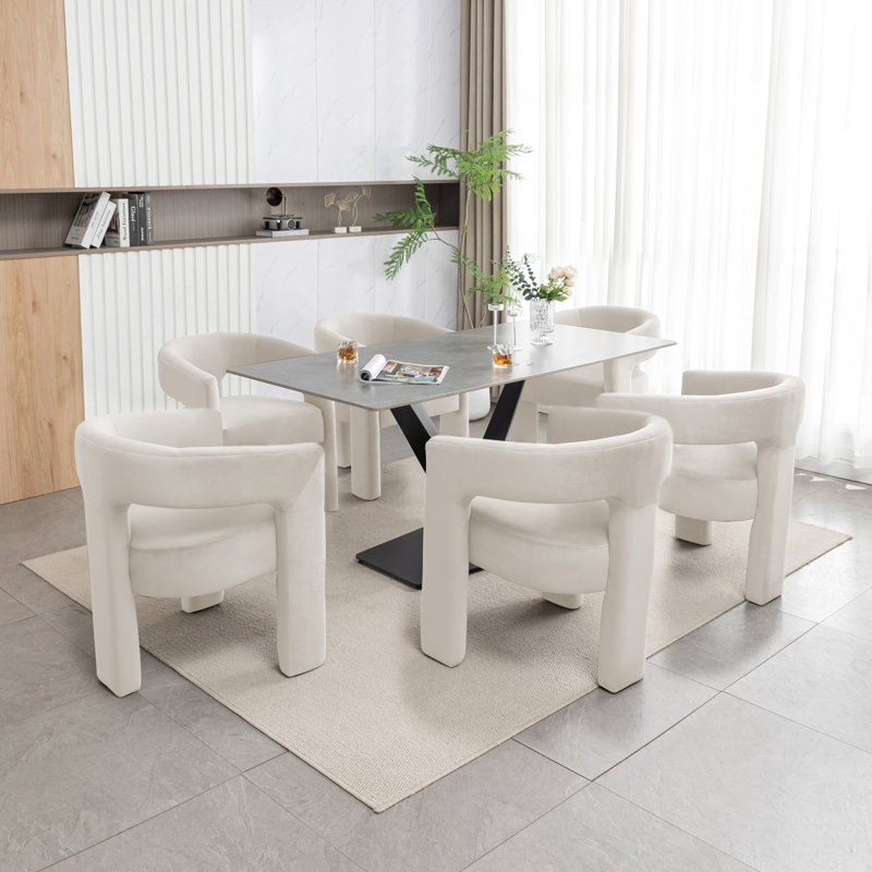 Chaise rembourrée Zanthia, Blanc