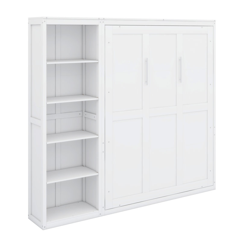 Lit escamotable mural avec tablettes Murphy, Blanc