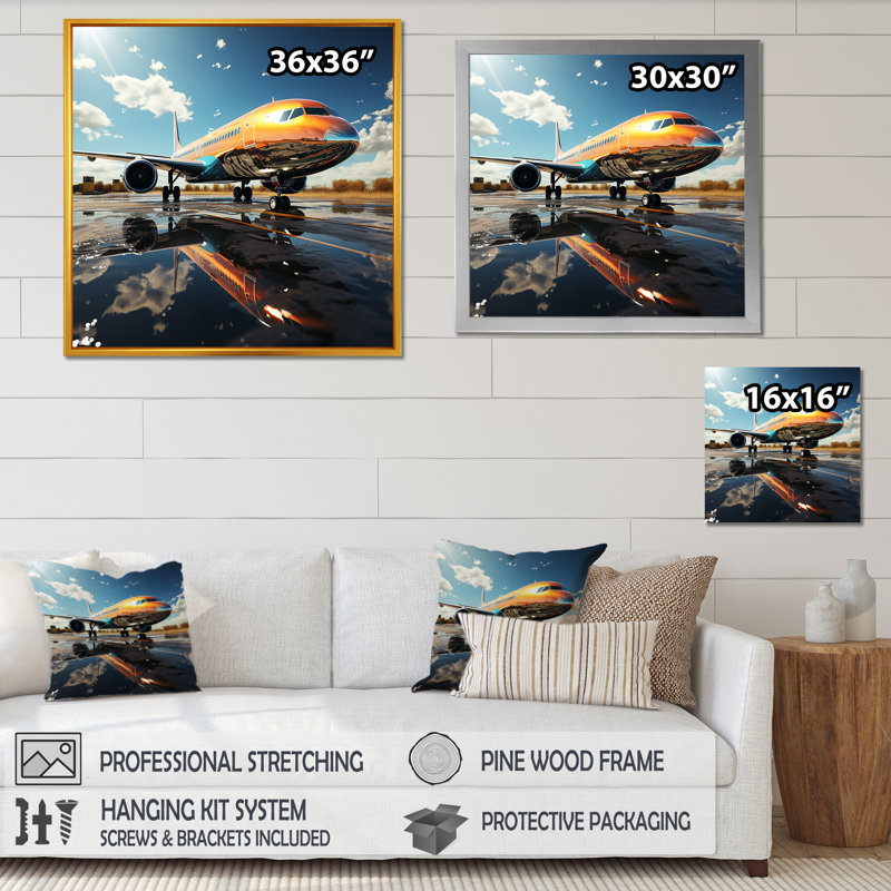 Reproduction sur toile, "Avions, derniers contrôles", Toile tendue, H 30 po x l 30 po