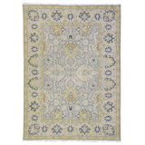 Agara One-of-a-Kind 6'10" x 9'5" Area Rug in Navy/Ivory/Yellow
