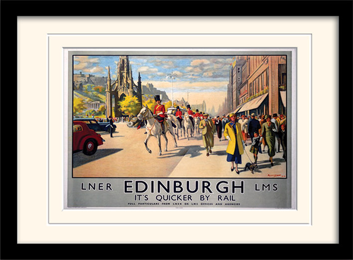 Edinburgh 1 - No Frame Rectangle Print, 30cm H x 40cm W, Black Frame, Yellow