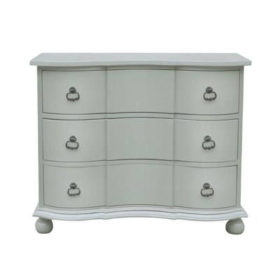 Beige Solid Wood 3 Drawer Accent Chest