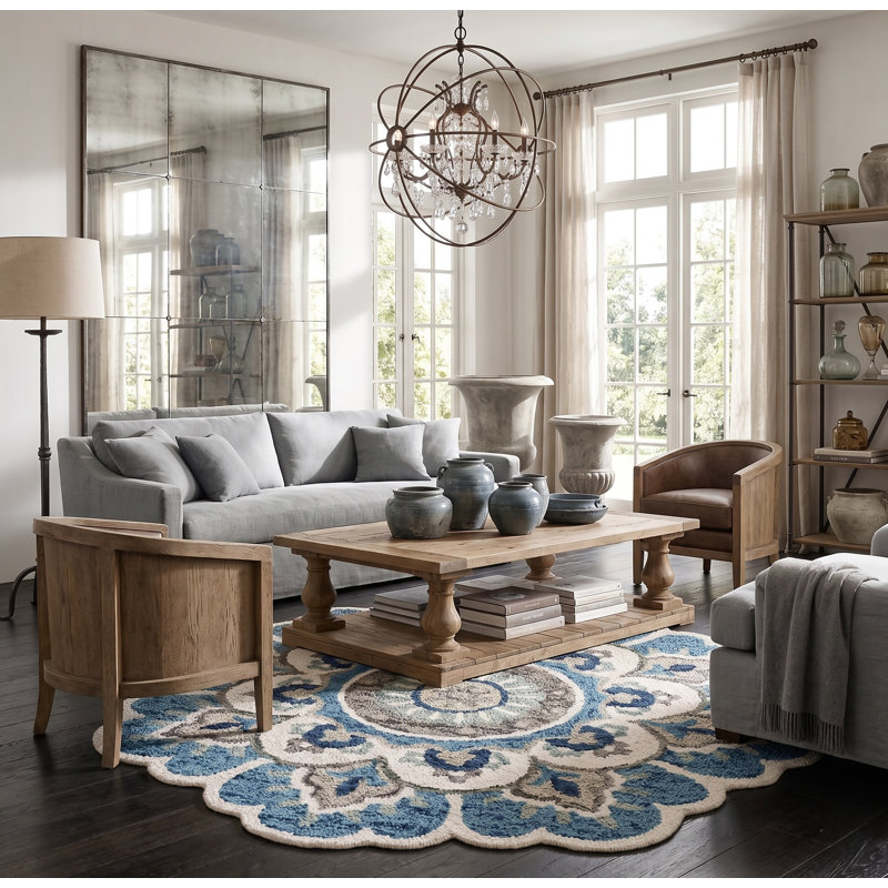 Aisosa Hand Tufted Wool Indoor Rug, Round 6'