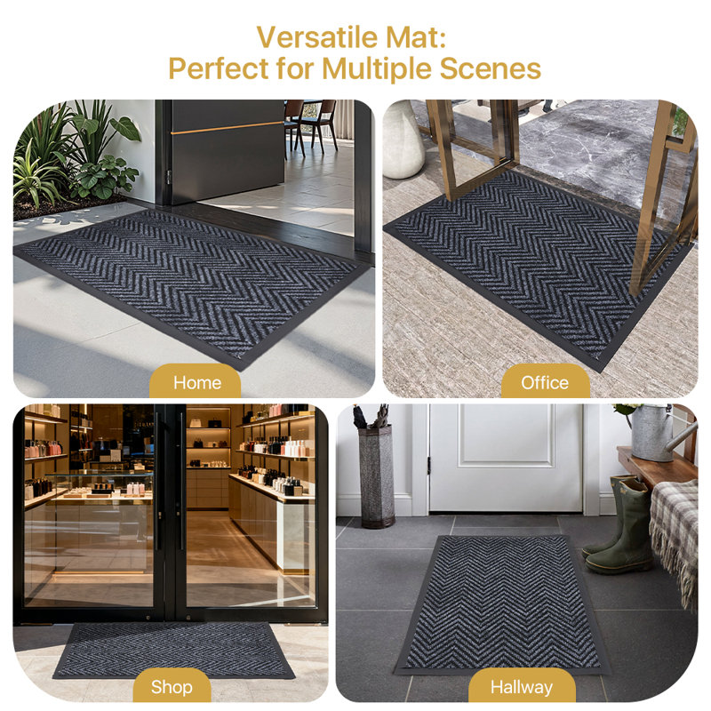 Non-Slip No Pattern Doormat, 50cm W x 80cm  L