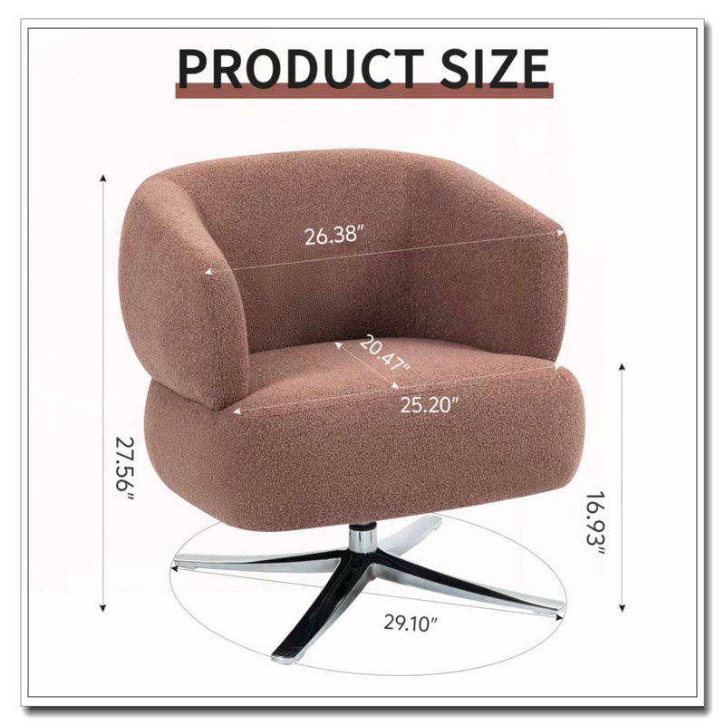 Chaise d'appoint pivotante rembourrée, Rouge