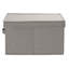 Fabric Storage Bins, Soft Poly Linen with Sturdy Sides, Attached Handle and Fully Removable Lid-2121284-2121287