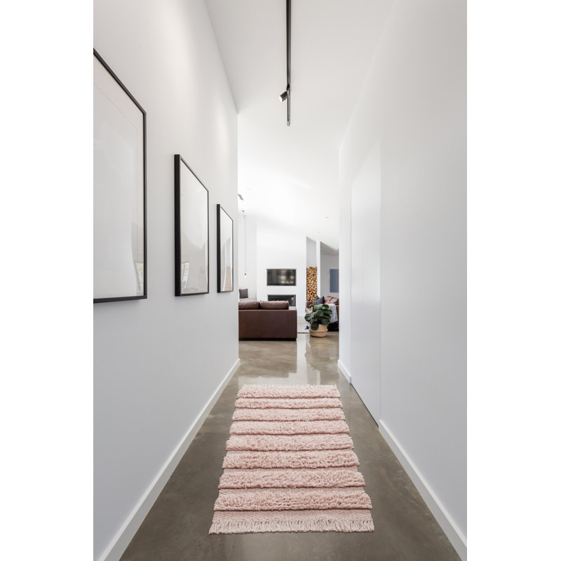 Savannah Cotton Fringe Runner Runner, 24" x 60", Pink