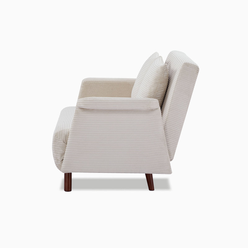 Shivani 47.64" Velvet Flared Arm Loveseat Sofa Bed, Beige