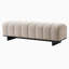 Banc rembourré en chenille avec pieds en bois d'hévéa, assise intérieure confortable