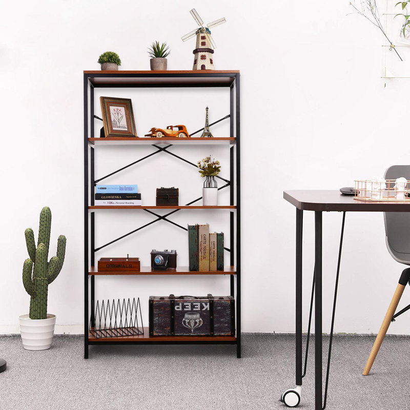 Grande bibliothèque industrielle à 5 niveaux Crum Etagere, (4 tablettes) H 57,48 po x l 31,6 po x P 11,8 po