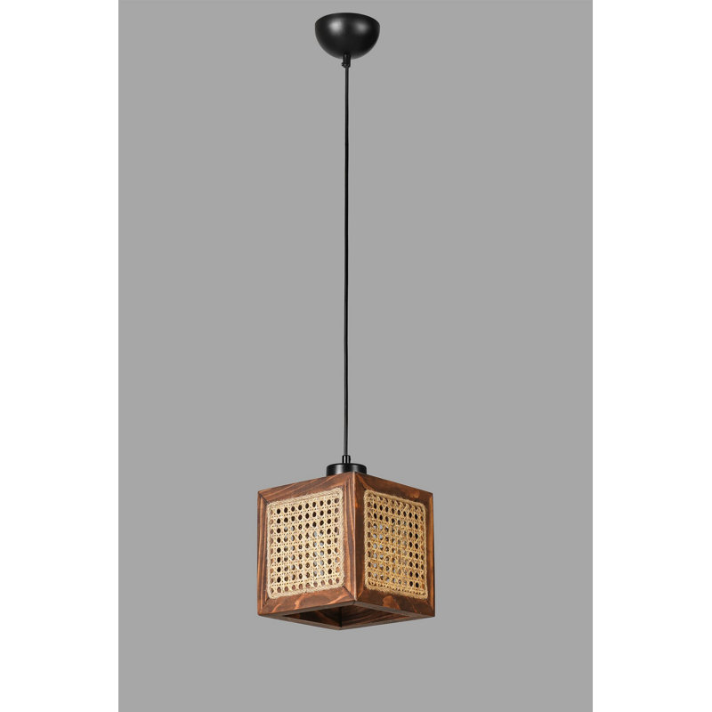 Lustre, H 27,51 po x l 7,07 po x P 7,07 po, Brun