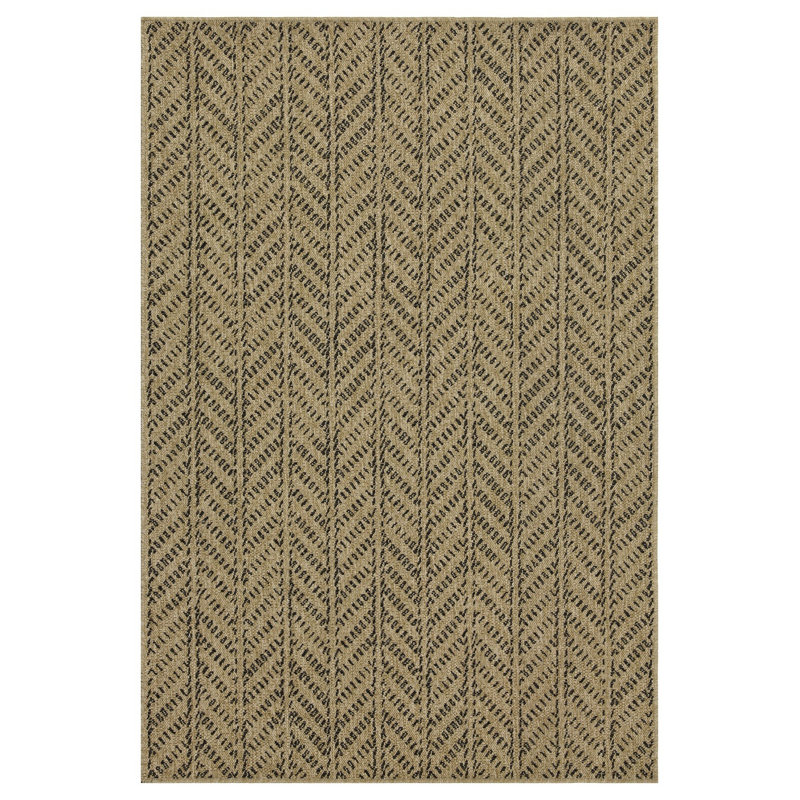 Brian 2'7" x 7'3" Rectangular Herringbone Area Rug with Textured Pattern