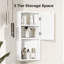 Corner Bathroom Mirror Cabinet,Wall Mounted Corner Cabinet with 3 Shelves,Single Door Bathroom Cabinets with Mirror,White Storage Unit for Shower Room Bedroom Living Room, 30*24*60CM,White