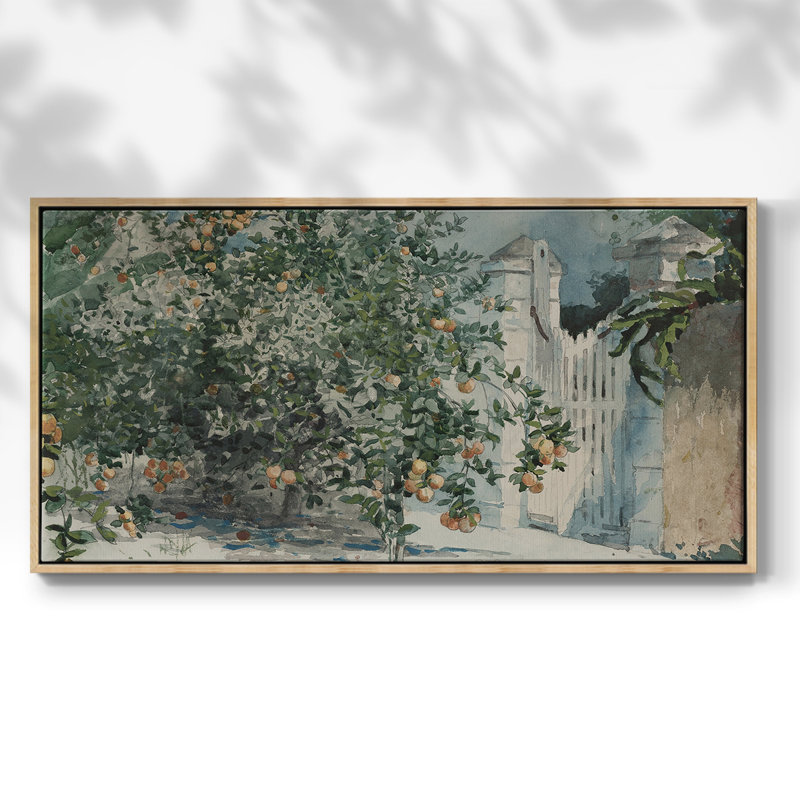 Botanical Series-CDLIV- Toile tendue avec châssis tendue, prête à être accrochée, H 25 po x l 49 po, Naturel