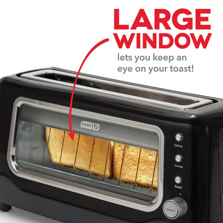 Dash Clear View Toaster Extra Wide Slot Toaster with Stainless Steel  Accents