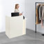 Bureau d'accueil moderne avec port USB et bande DEL, supportant une charge de 200 kg, idéal pour les bureaux, les salons de coiffure et les magasins.