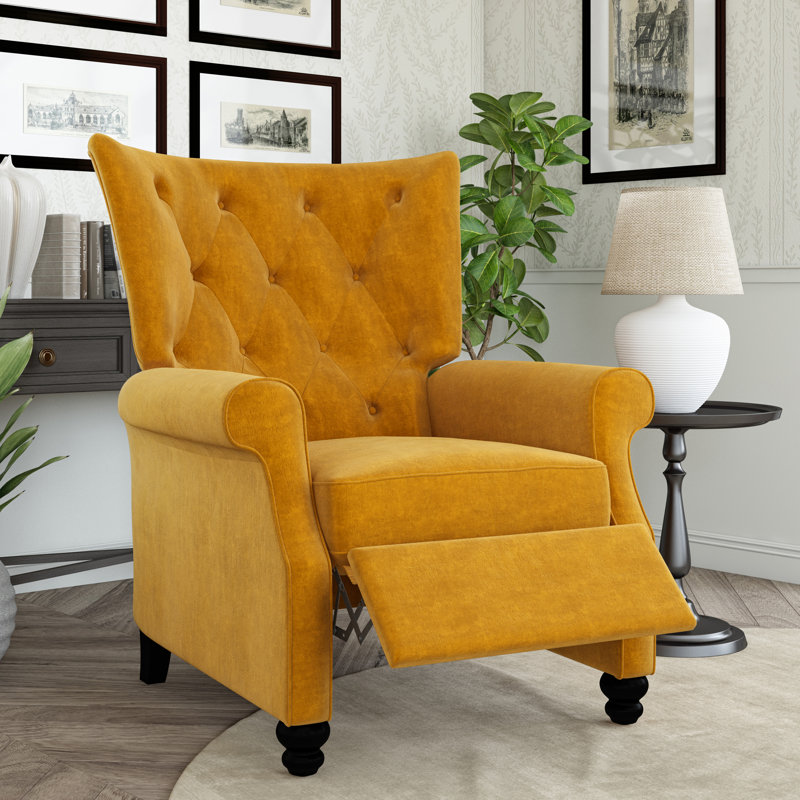 Knutsen Recliner, Mustard Gold Polyester