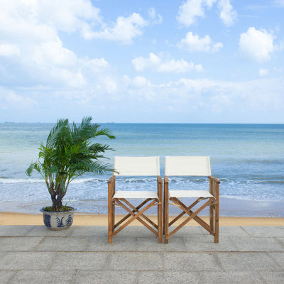 Woodacre Solid Wood Outdoor Folding Dining Armchair