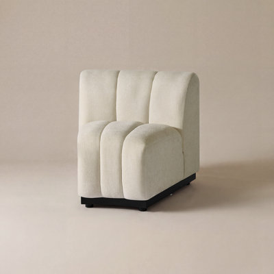  33" Beige Curved Armless Chair