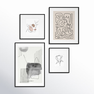 Capullo Wood Picture Frame - Set of 4 with Mat