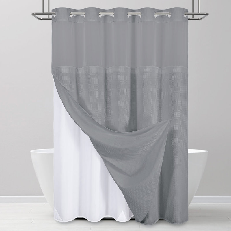 Rideau de douche Waffle, H 75 po x l 72 po, Gris