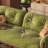 Mid-Century Modern Green Velvet Sofa