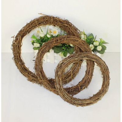 3Natural Rattan Wreath Frame Rattan Wreath Ring Rattan Weaving Wreath DIY Handmade Woven Wreath Wedding & Holiday Decorations20cm30cm40cm