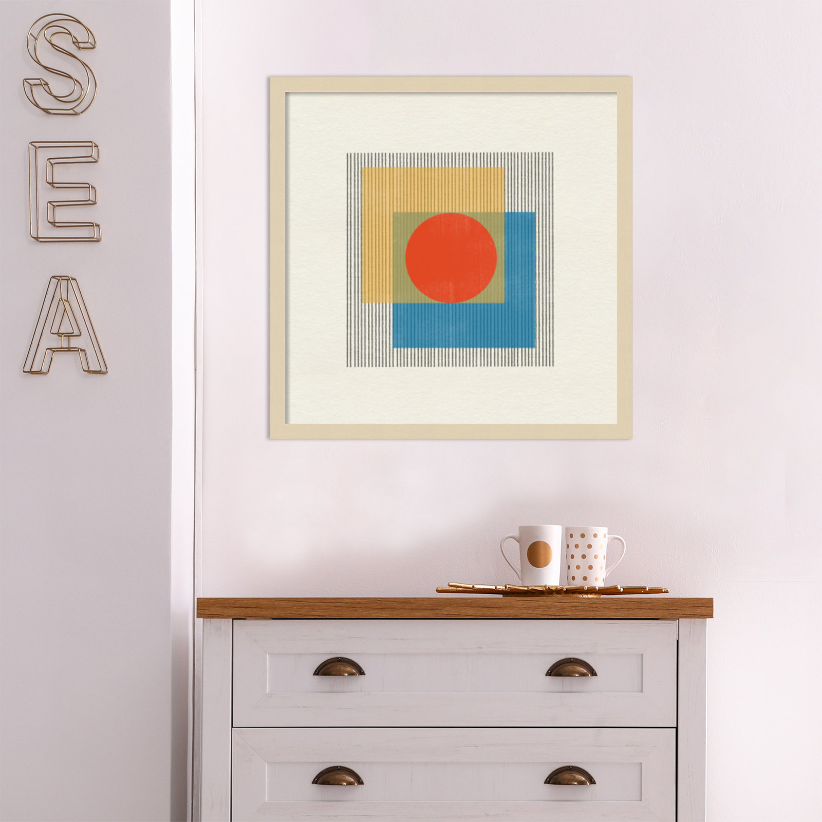 Midcentury Modern Object No 3 by Miuus, Brown, 21" H x 21" W x 1" D