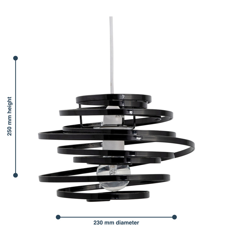 25cm H Metal Novelty Pendant Shade ( Uno ), Black