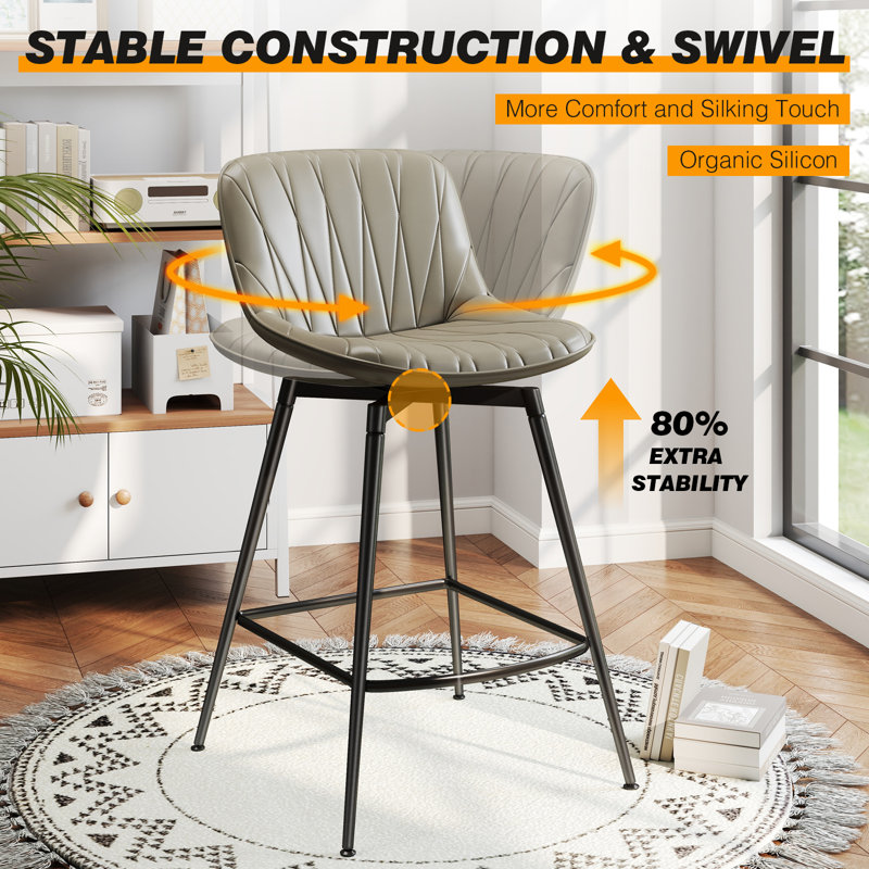 28inch Swivel Bar Stool| Hold Up To 500lbs, Green, 2