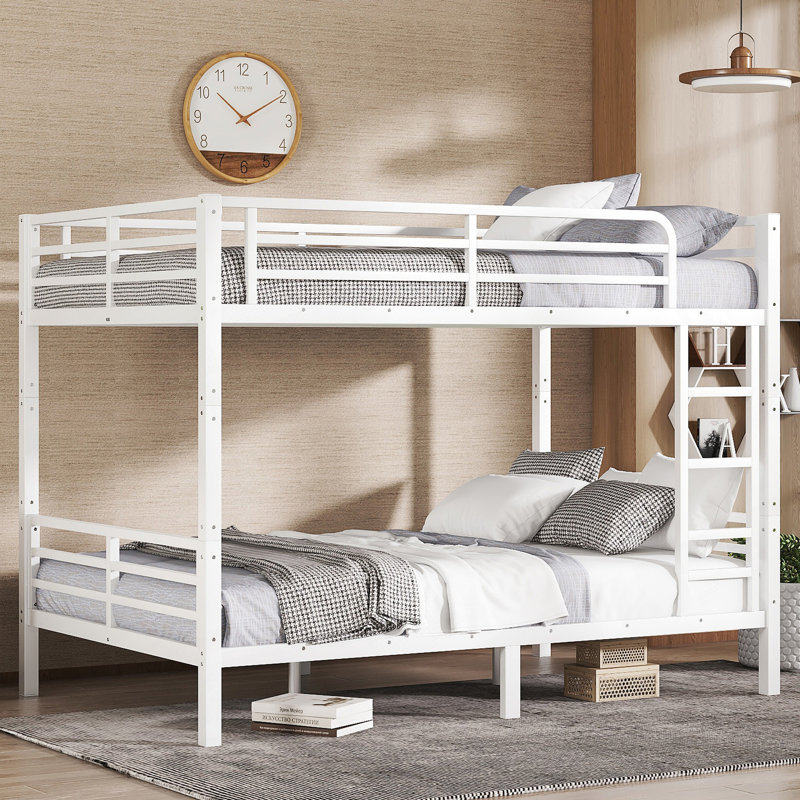 Metal Full XL Over Full XL Bunk Bed With Noise-Free Design, Ample Under-Bed Storage, And Enhanced Safety Features.