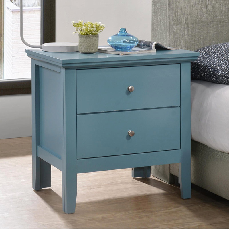 Table de chevet avec tiroirs Teal Elegance, Teal