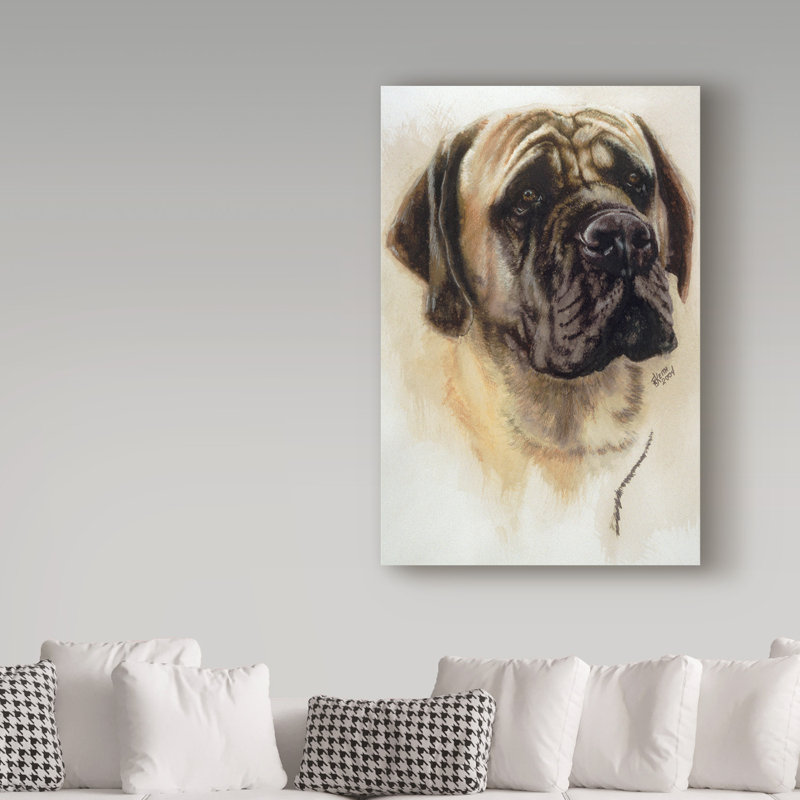 Publicité rétro sur toile tendue Adelphi «Mastiff», H 47 po x l 30 po