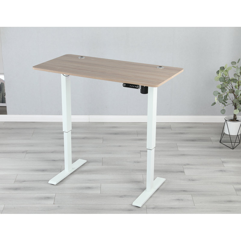 Bureau debout à hauteur ajustable, Chêne / Blanc
