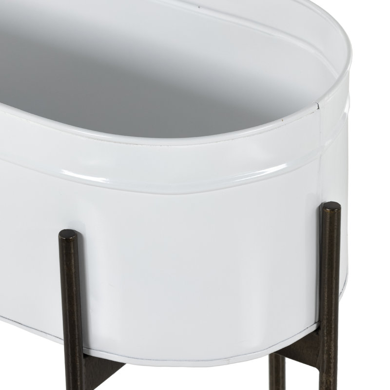 Jed Metal Planter, White
