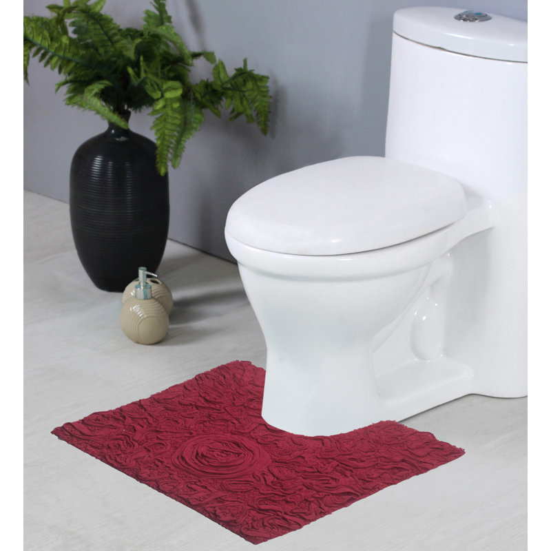 Schoenberger 100% Cotton Contour Bath Mat 20"x20", Red