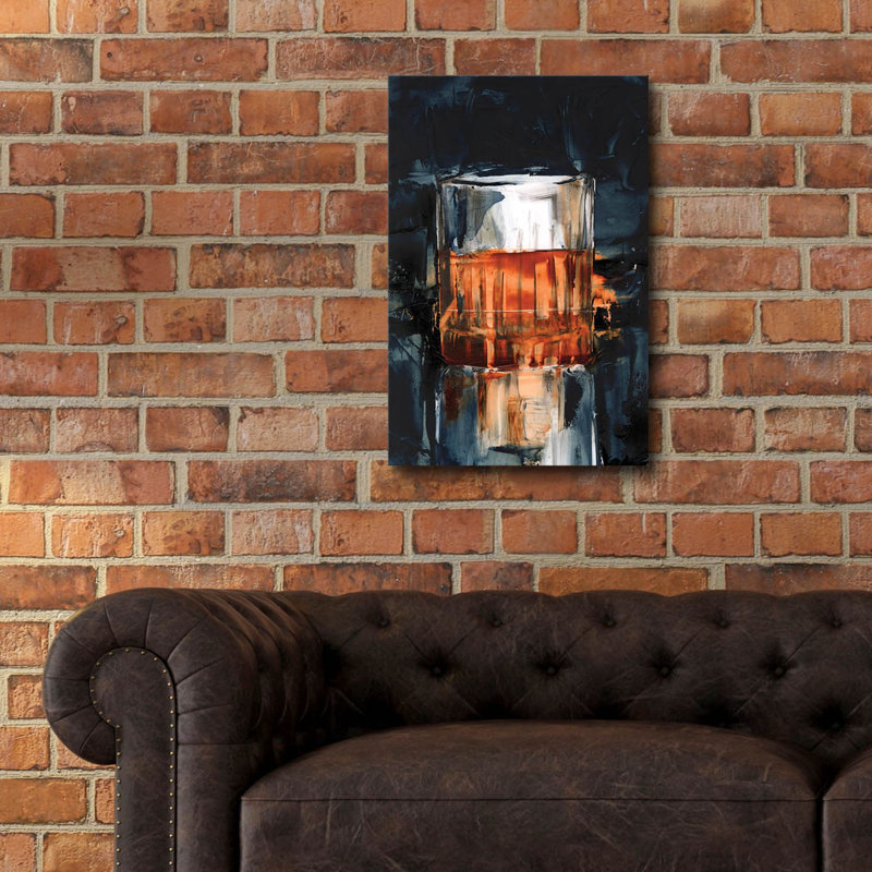 Art mural en verre Bourbon Glass 3 'par Ethan Harper, H 24 po x l 16 po