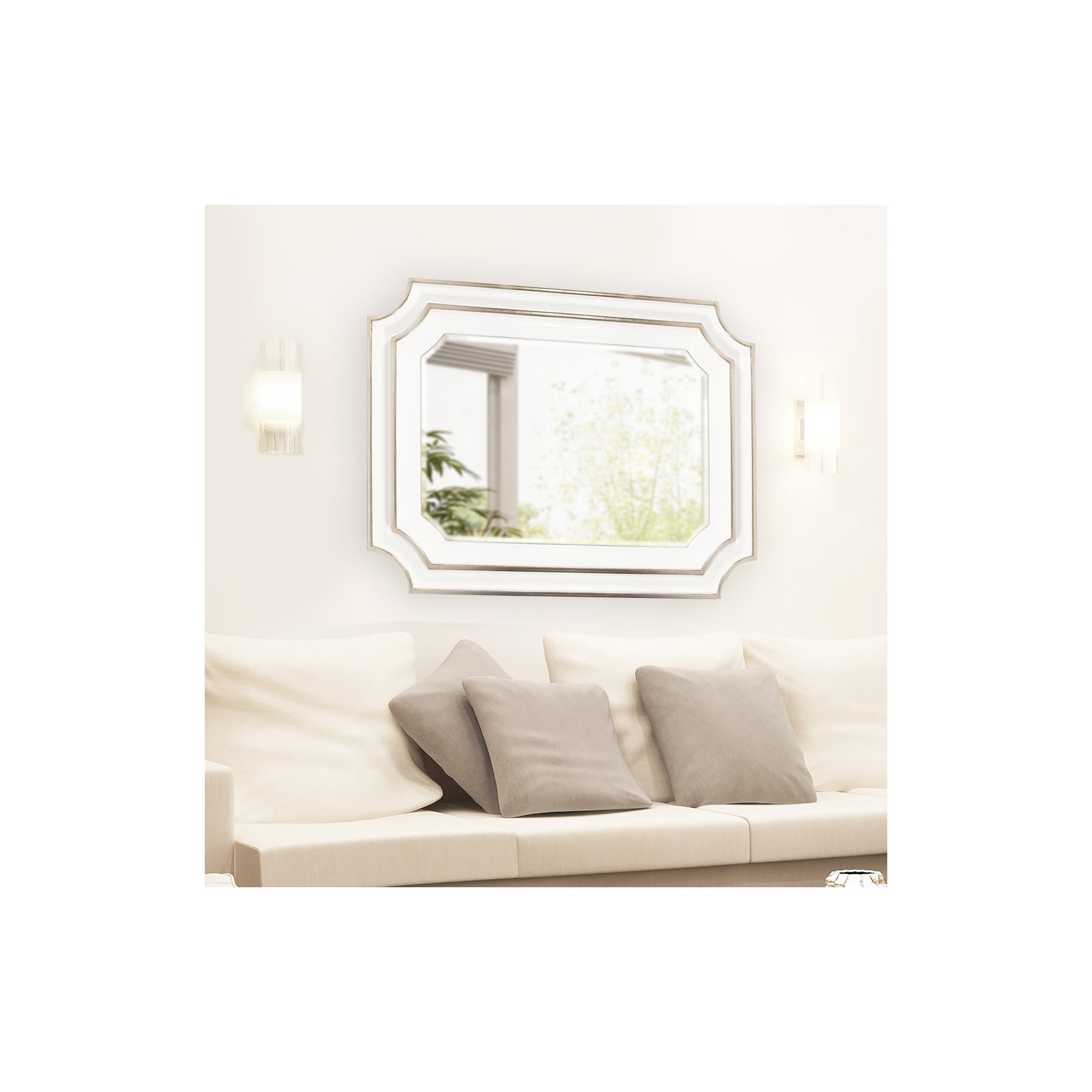 Pizano Accent Mirror, White
