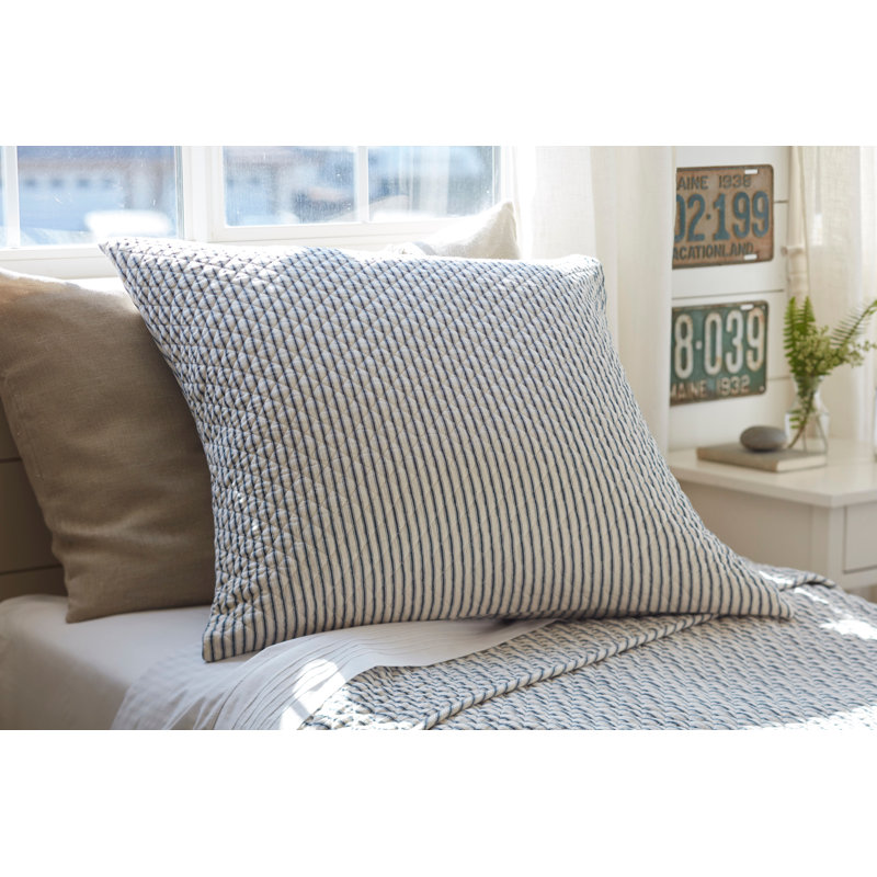 Bergen Cotton Striped Sham Set, Black, King