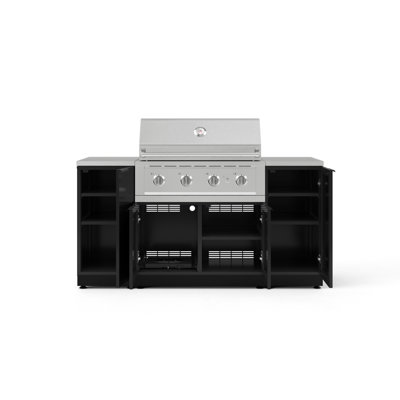 Ensemble d'armoires pour l'extérieur en aluminium 6 pièces avec 1 porte, 1 gril Performance, 36 po Performance et 16 po.