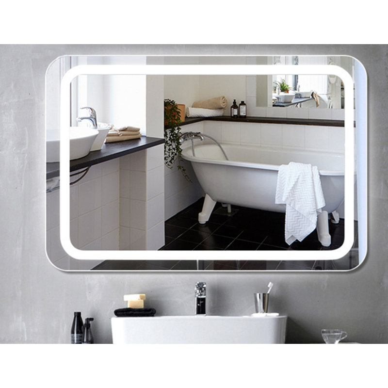 Miroir de salle de bain sans cadre avec éclairage lamatan