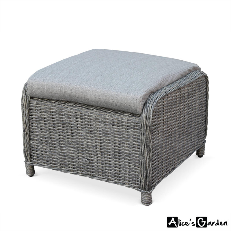 Gazaway 2 Seater Rattan Conversation Set, Grey