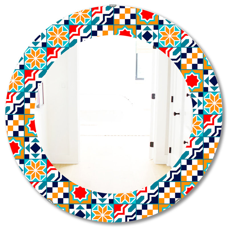 Miroir mural coloré, H 31,5 po x l po